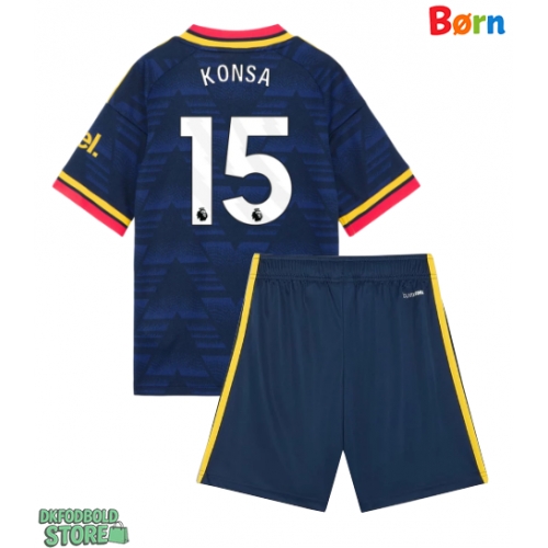 Arsenal Ezri Konsa #15 Replika Babytøj Udebanesæt Børn 2026-27 Kortærmet (+ Korte bukser)